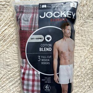 3 pairs of Jockey Full Cut 5"  Woven Boxers